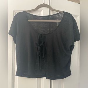 Shein double tie crop top